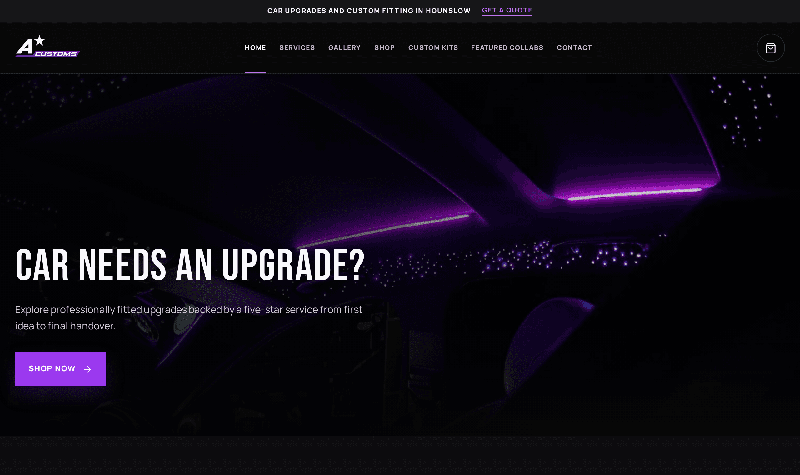 A Star Customs home page